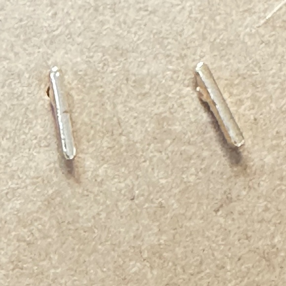 2/$15 Gold bar or stick post/stud earrings. Rounded, elongated bar/stick shape. - Picture 1 of 7
